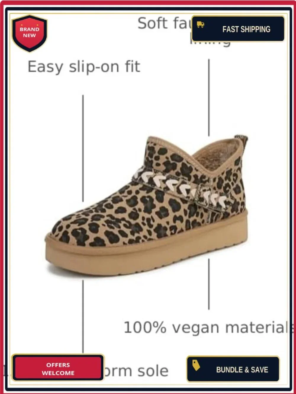 Vegan Faux Suede Ankle Booties Slip-On Platform